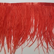 OSTRICH FEATHERS FRINGES 2PLY HOT RED