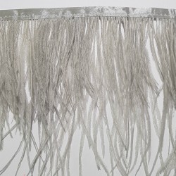 OSTRICH FEATHERS FRINGES 2PLY SILVER STONE