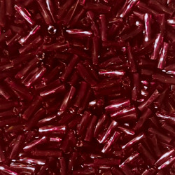TWISTED TUBE BEADS 7MM RUBY