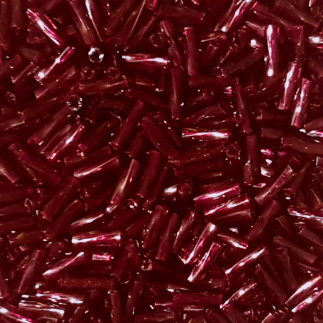 TWISTED TUBE BEADS 7MM RUBY