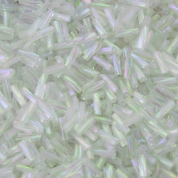 TWISTED TUBE BEADS 7MM CRYSTAL AB
