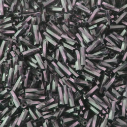 TWISTED TUBE BEADS 7MM JET