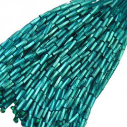 TWISTED BEAD DROPPERS 7MM PEACOCK BLUE