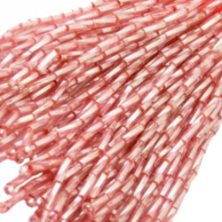 TWISTED BEAD DROPPERS 7MM LIGHT ROSE