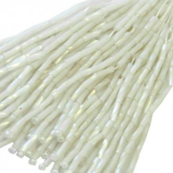 TWISTED BEAD DROPPERS 7MM WHITE OPAL