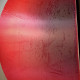 SATIN CHIFFON SHADED HALF CIRCLE BLACK/FLUORESCENT RED